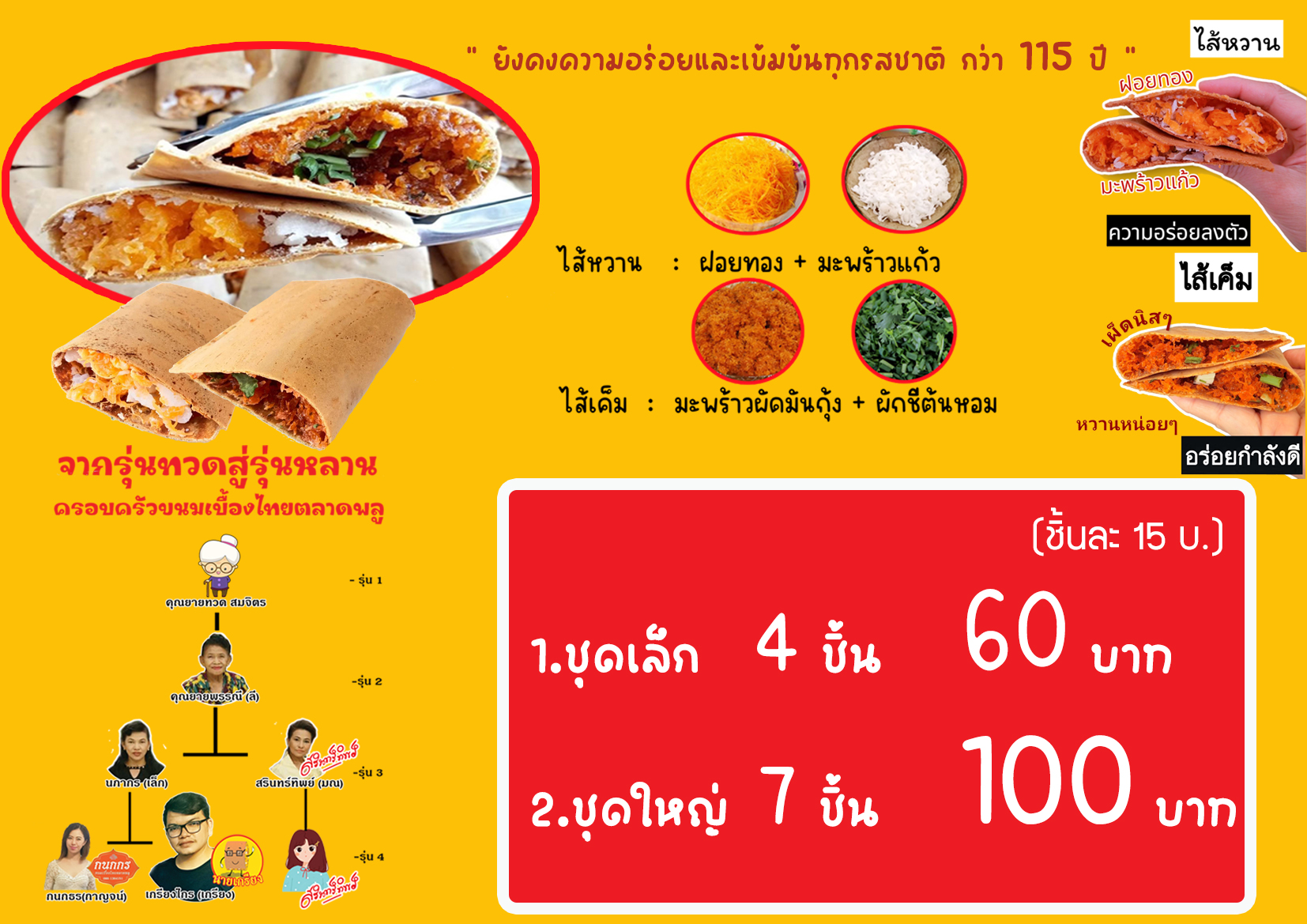 ป้ายราคาขนมเบื้องไทย นายเกรียง 2025